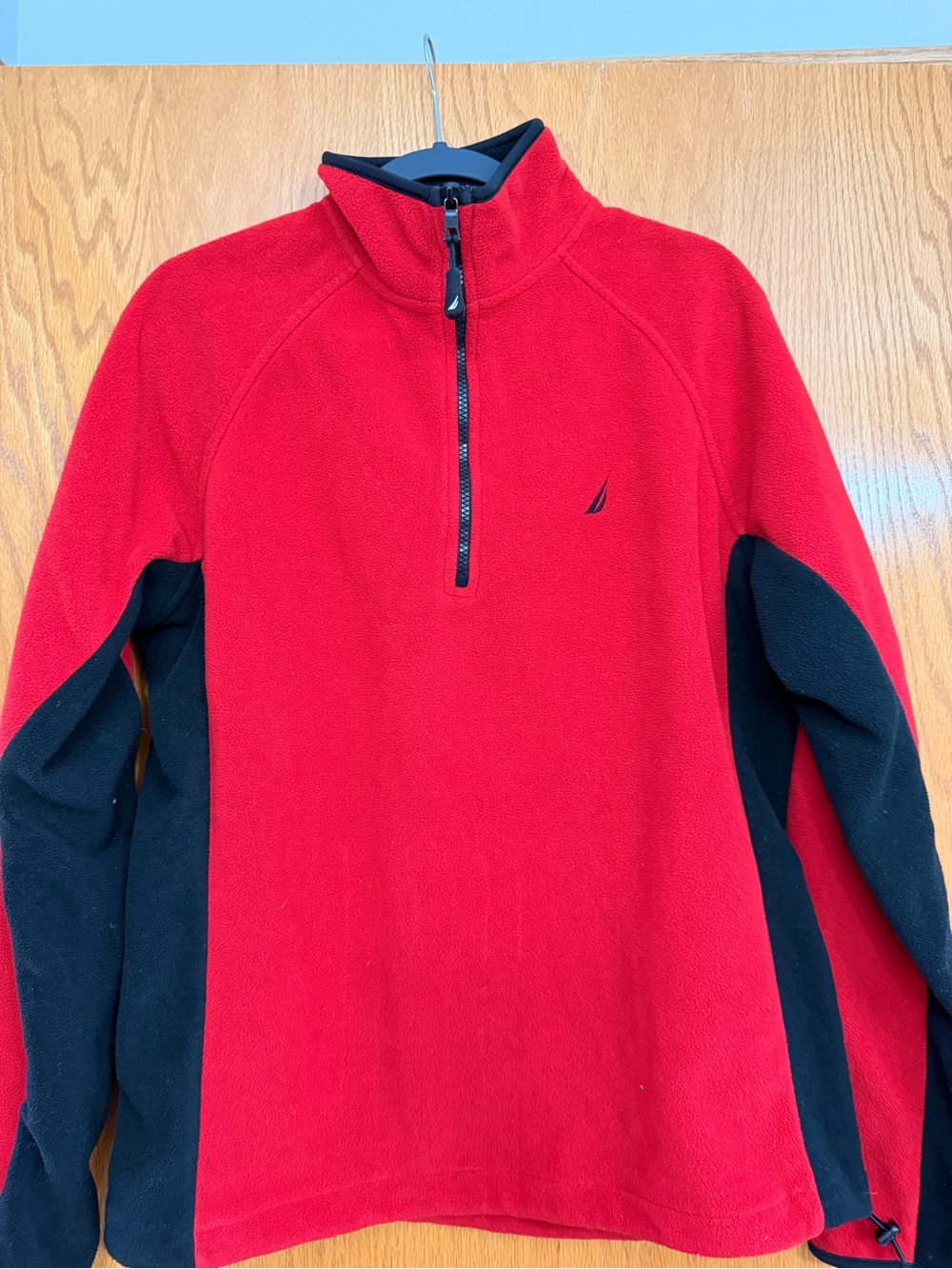 Nautica Red Fleece Jacket with Black Trim